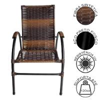 Cadeira De Área Varanda Onix Em Fibra Sintética Pedra Ferro - 2