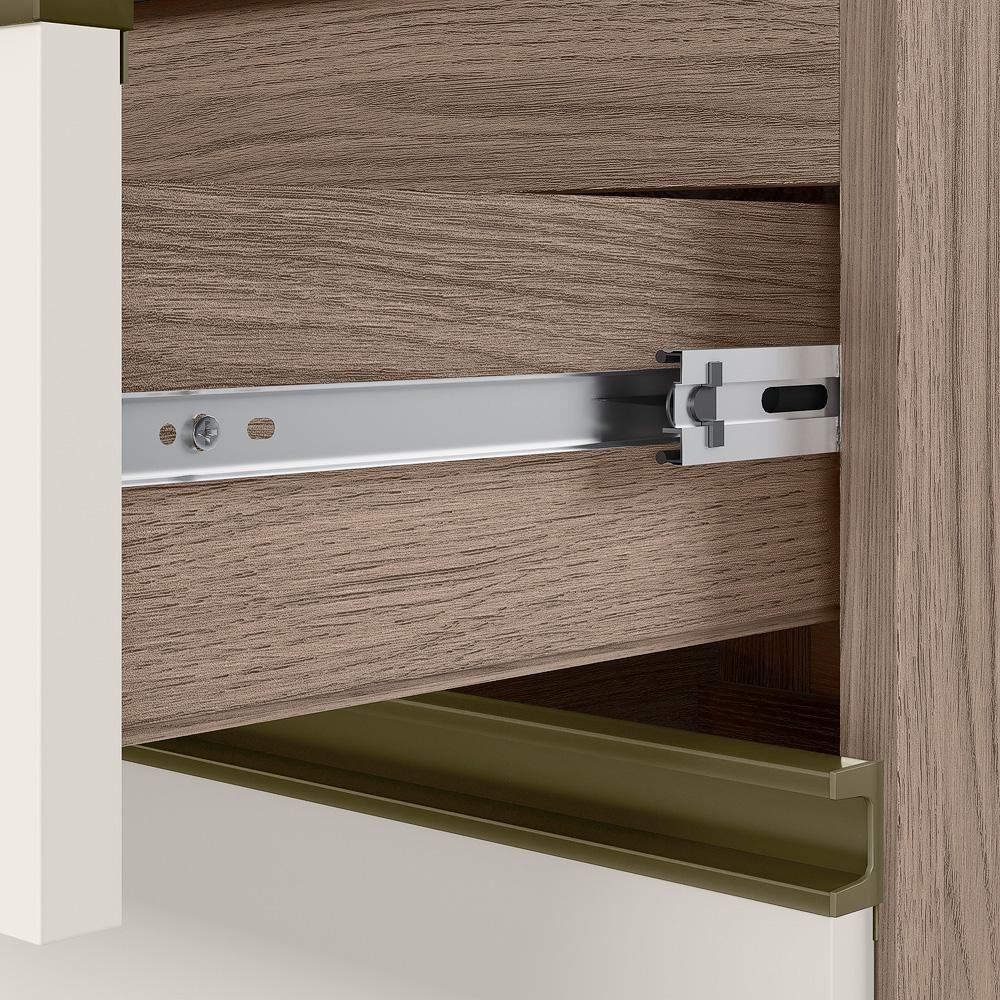 Armario Aereo Balcao Tampo 120cm Mdf Kali Nicioli Carvalho Toq Off White Cetim - 7