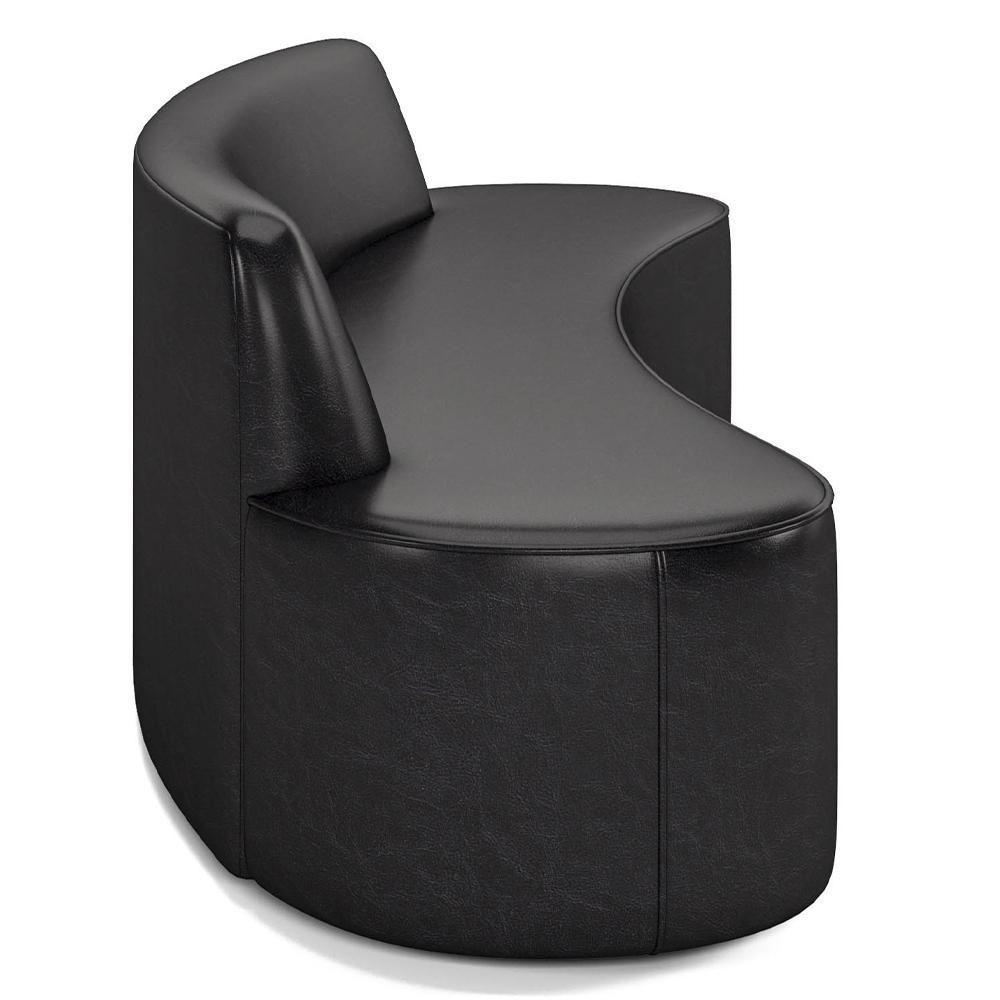 Sofá 3 Lugares Para Sala De Estar Living 180cm Koane D06 Sintético Preto - Mpozenato - 5