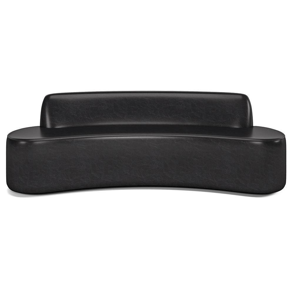 Sofá 3 Lugares Para Sala De Estar Living 180cm Koane D06 Sintético Preto - Mpozenato - 6