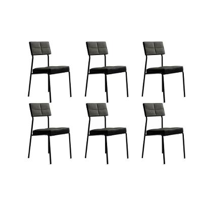 Kit 6 Cadeiras Sala Jantar Neo 1740 6 Uni Pretografite Preto Carraro