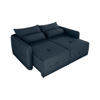 Sofá Cama 2 Lugares Com Almofadas 205cm Celine Suede Petróleo Matrix Suede Petróleo - 3