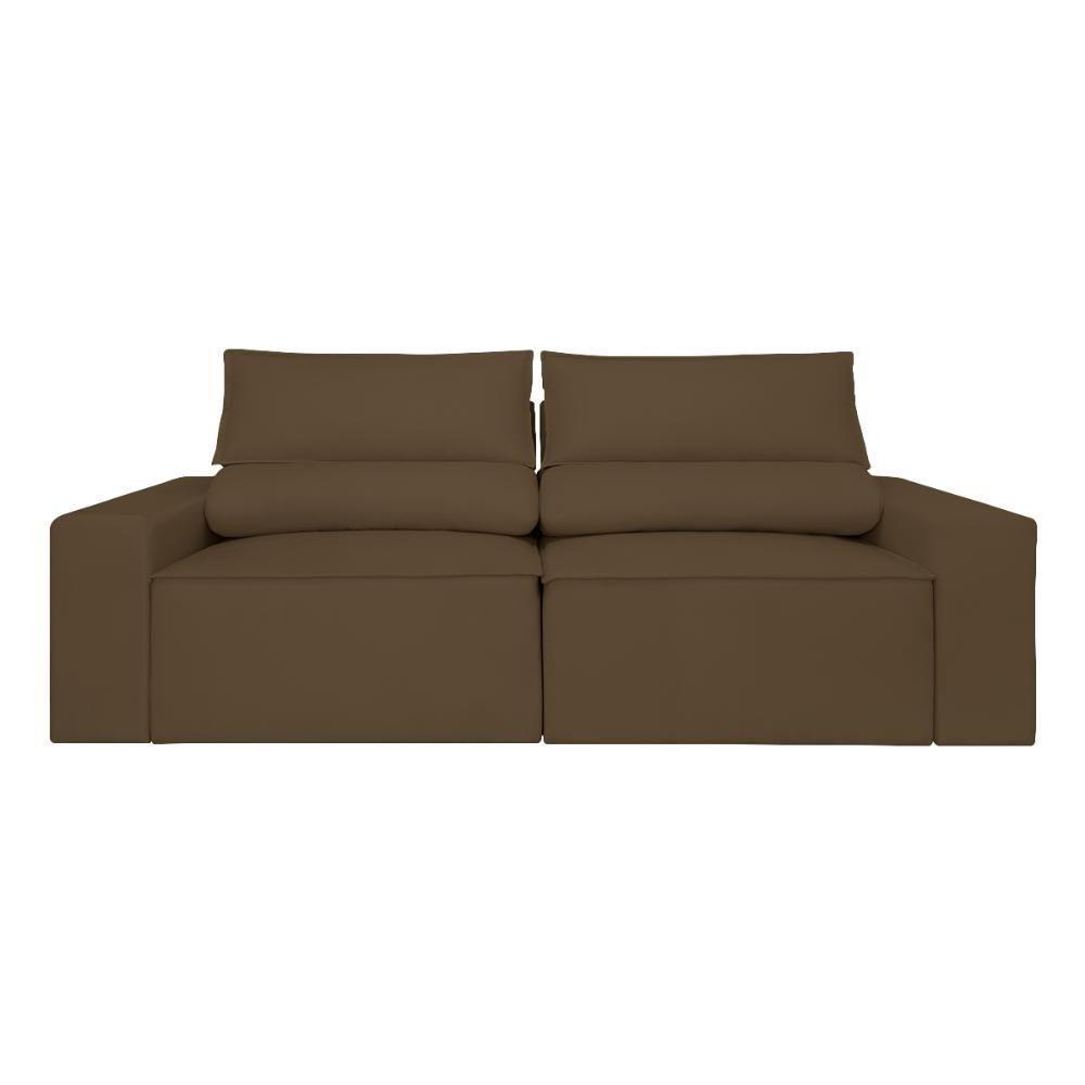 Sofá Reclinável Retrátil 3 Lugares Com Molas Balaqui Decor Marrom - 7