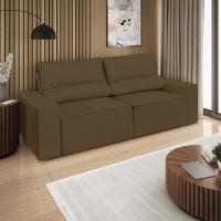 Sofá Reclinável Retrátil 3 Lugares Com Molas Balaqui Decor Marrom