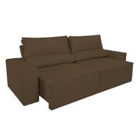 Sofá Reclinável Retrátil 3 Lugares Com Molas Balaqui Decor Marrom - 8