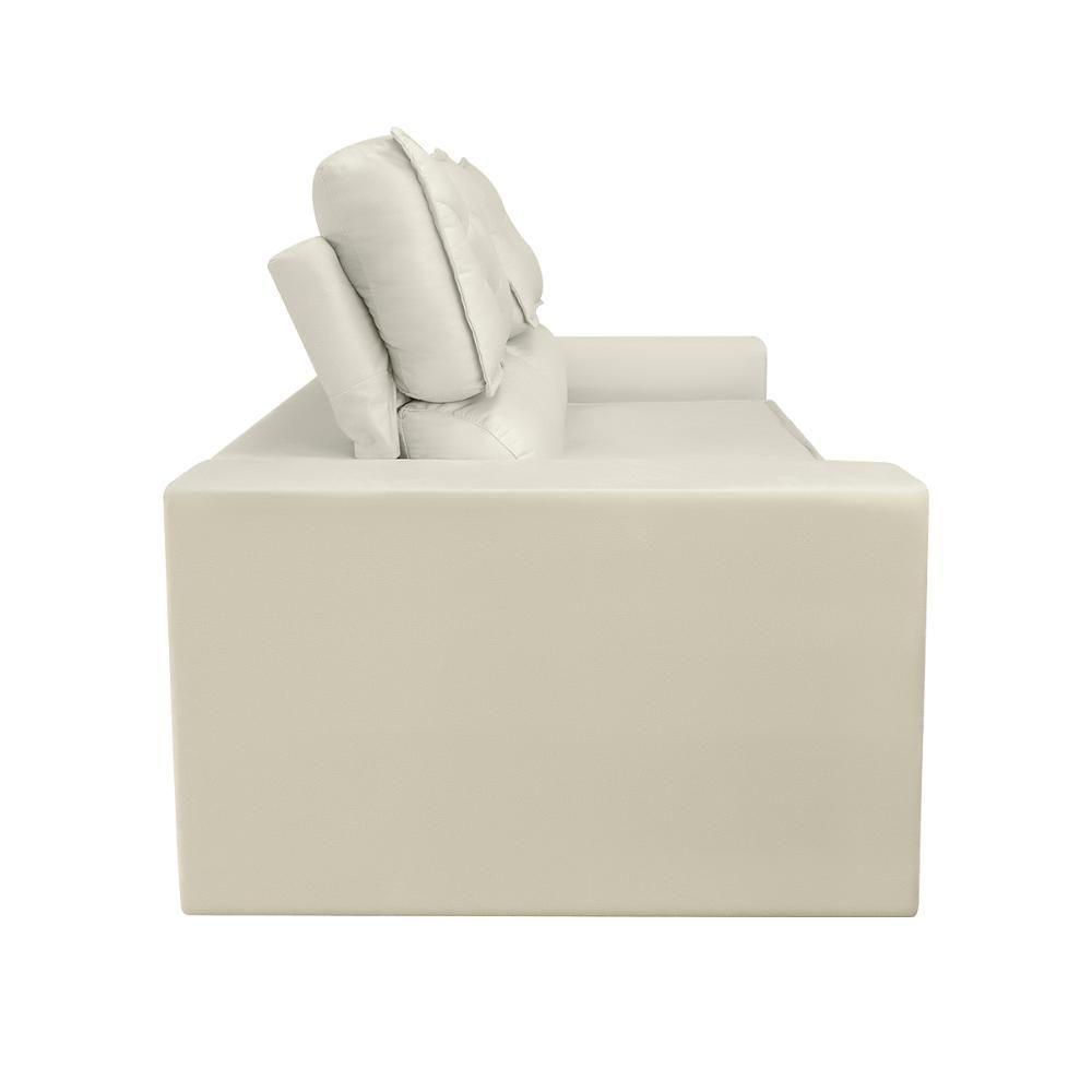 Sofá Reclinável Retrátil 3 Lugares Luxo C- Molas Balaqui Bege - 7