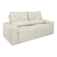 Sofá Reclinável Retrátil 3 Lugares Luxo C- Molas Balaqui Bege - 5