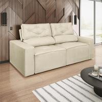 Sofá Reclinável Retrátil 3 Lugares Luxo C- Molas Balaqui Bege - 10