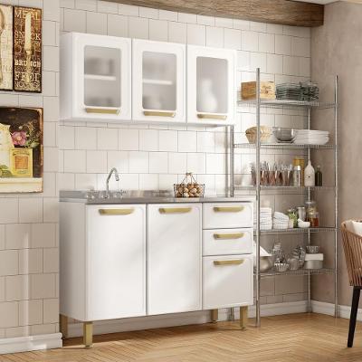 Cozinha Compacta 100% Aço 2 Gavetas Bella Branco Bertolini - Branco Branco
