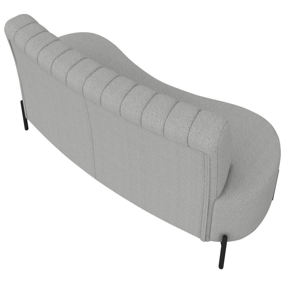 Sofá 2 Lugares 160cm Pés Aço Preto Tamar Z08 Boucle Cinza - Mpozenato - 7