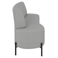 Sofá 2 Lugares 160cm Pés Aço Preto Tamar Z08 Boucle Cinza - Mpozenato - 6