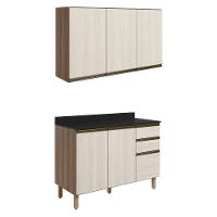 Armario Aereo Balcao Tampo 120cm Mdf Kali Nicioli Carvalho Toq Bianco Toq - 1