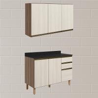 Armario Aereo Balcao Tampo 120cm Mdf Kali Nicioli Carvalho Toq Bianco Toq - 2