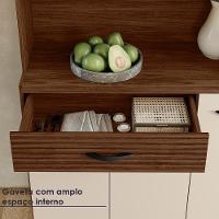 Kit Cozinha 6 portas 1 gaveta 91 Cm Golden Ktp Nogueira Off White Cp Ripado - 8