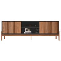 Rack Para Sala Bancada De Tv 72 Pol Ripado 184cm Tannen Buriti/off White - Caemmun - 5