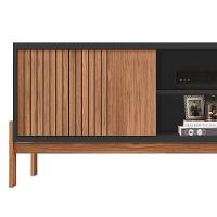 Rack Para Sala Bancada De Tv 72 Pol Ripado 184cm Tannen Buriti/off White - Caemmun - 6