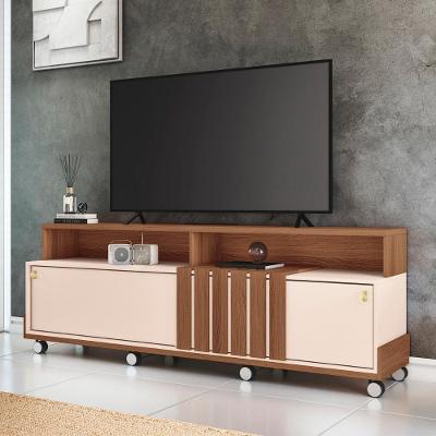 Rack Bancada De Tv 70 Pol 180cm Graci Castanho/off White - Hb Móveis