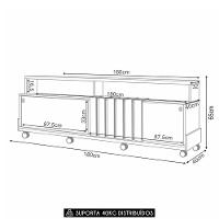 Rack Bancada De Tv 70 Pol 180cm Graci Castanho/off White - Hb Móveis