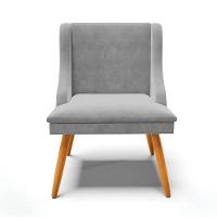 Kit 10 Cadeiras Estofadas Para Sala De Jantar Pés Palito Lia Suede Cinza - Ibiza - 8