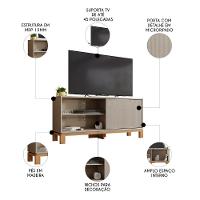 Rack Bancada Para Tv 45 Pol 136cm Lucca Areia/freijó C01 - Mpozenato - 3