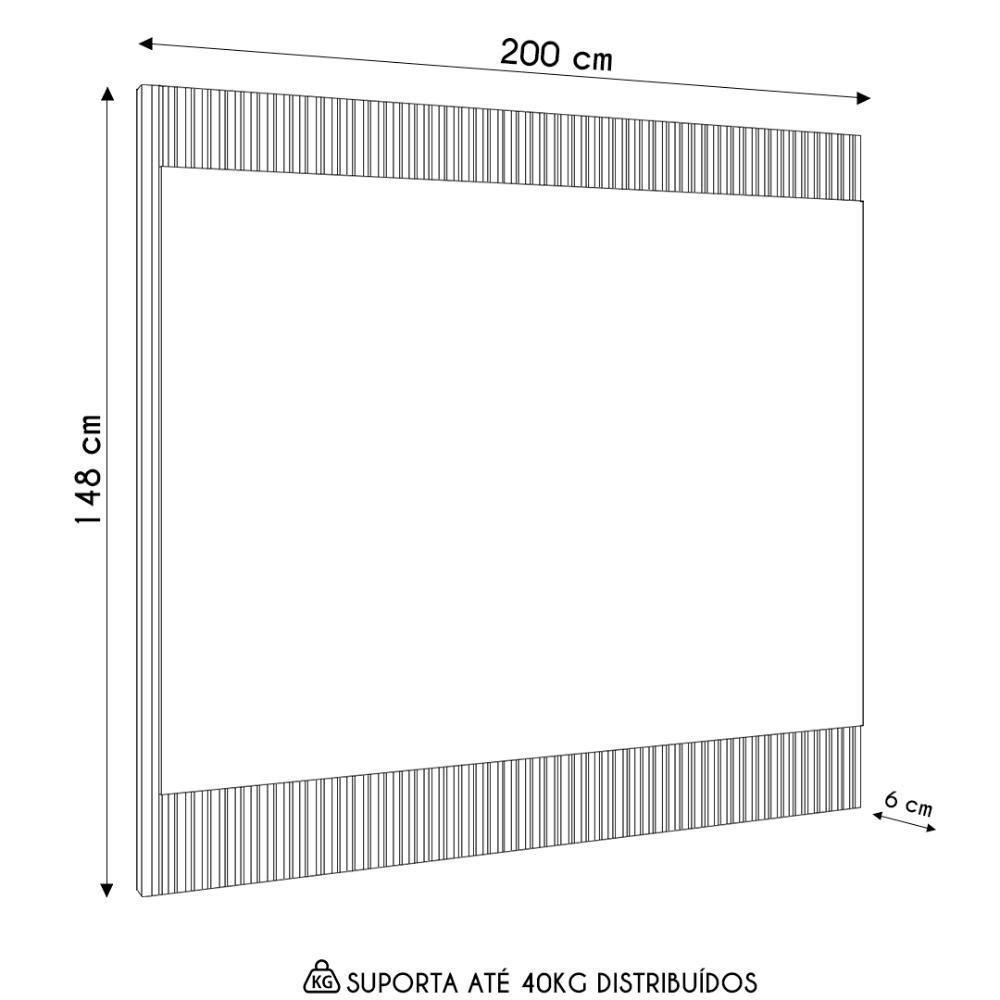 Painel Para Tv Suspenso 70 Pol 200cm Real L06 Tauari/off White Fosco - Mpozenato - 4