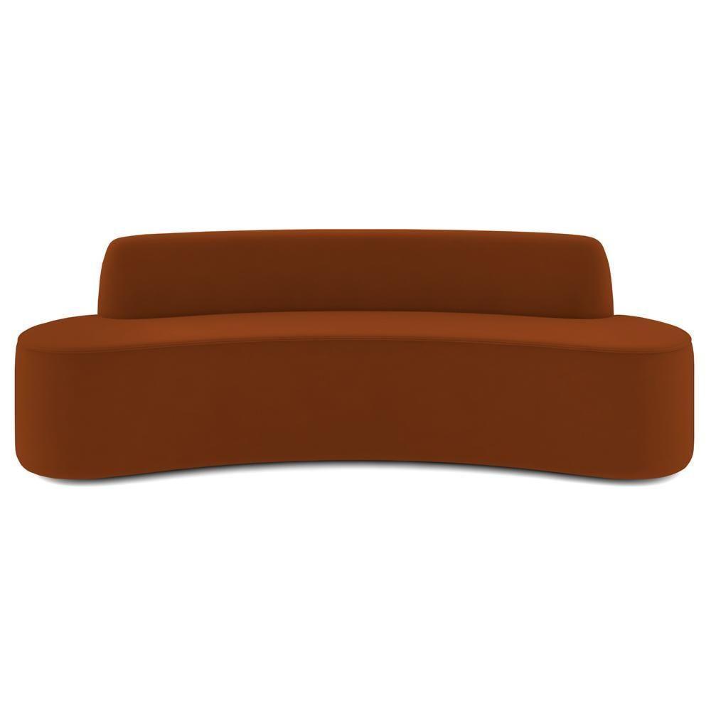 Sofá 3 Lugares Para Sala De Estar Living 210cm Koane D06 Veludo Laranja - Mpozenato - 6