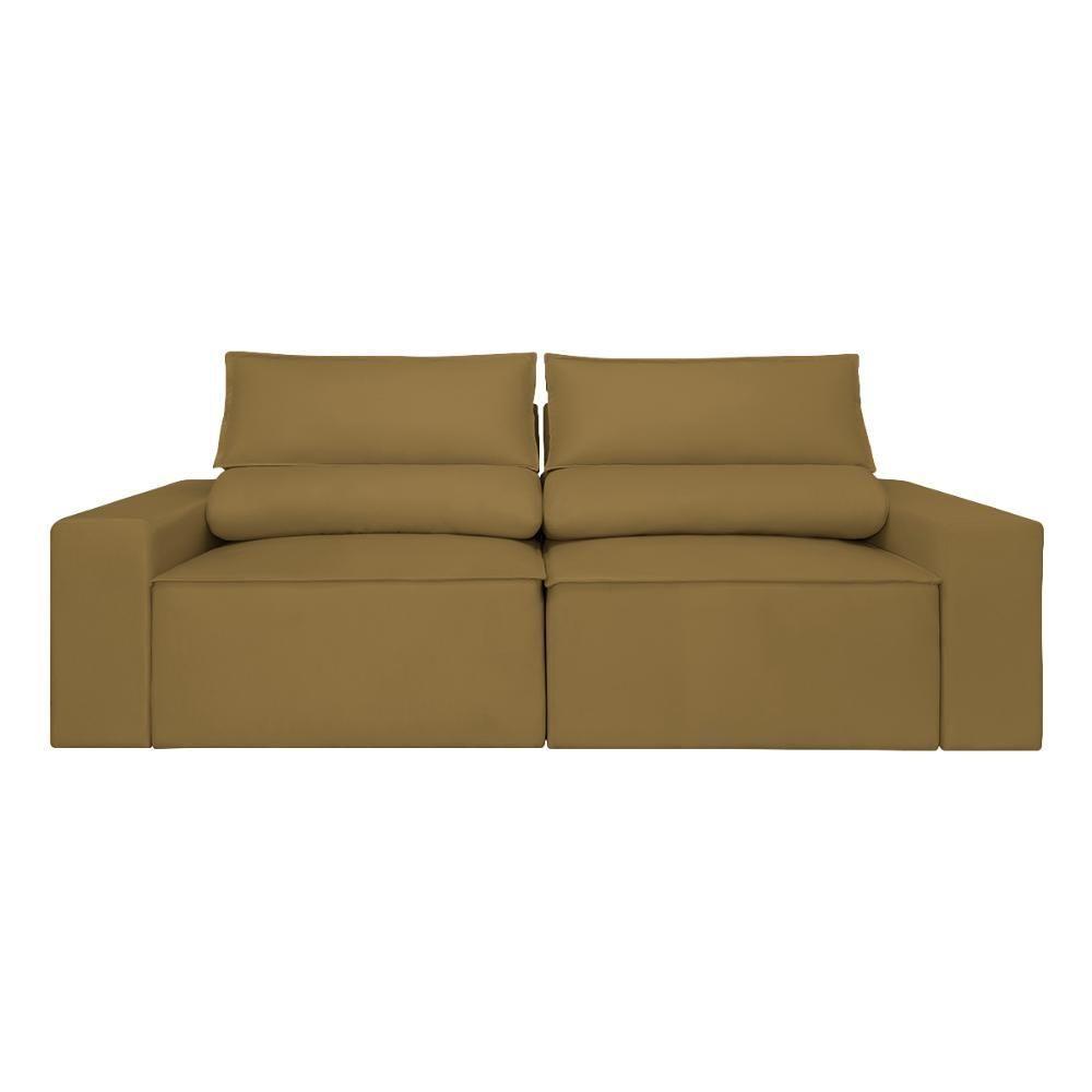 Sofá Reclinável Retrátil 3 Lugares Com Molas Balaqui Decor Capuccino - 5