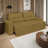 Sofá Reclinável Retrátil 3 Lugares Com Molas Balaqui Decor Capuccino - 1