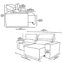 Sofá Reclinável Retrátil 3 Lugares Com Molas Balaqui Decor Capuccino