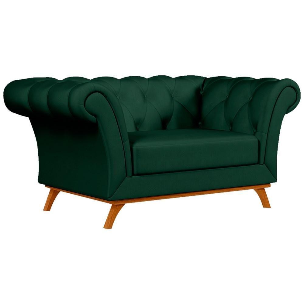 Sofá 150cm 2 Lugares Base Madeira Império C-303 Veludo Verde Musgo - Domi - 1