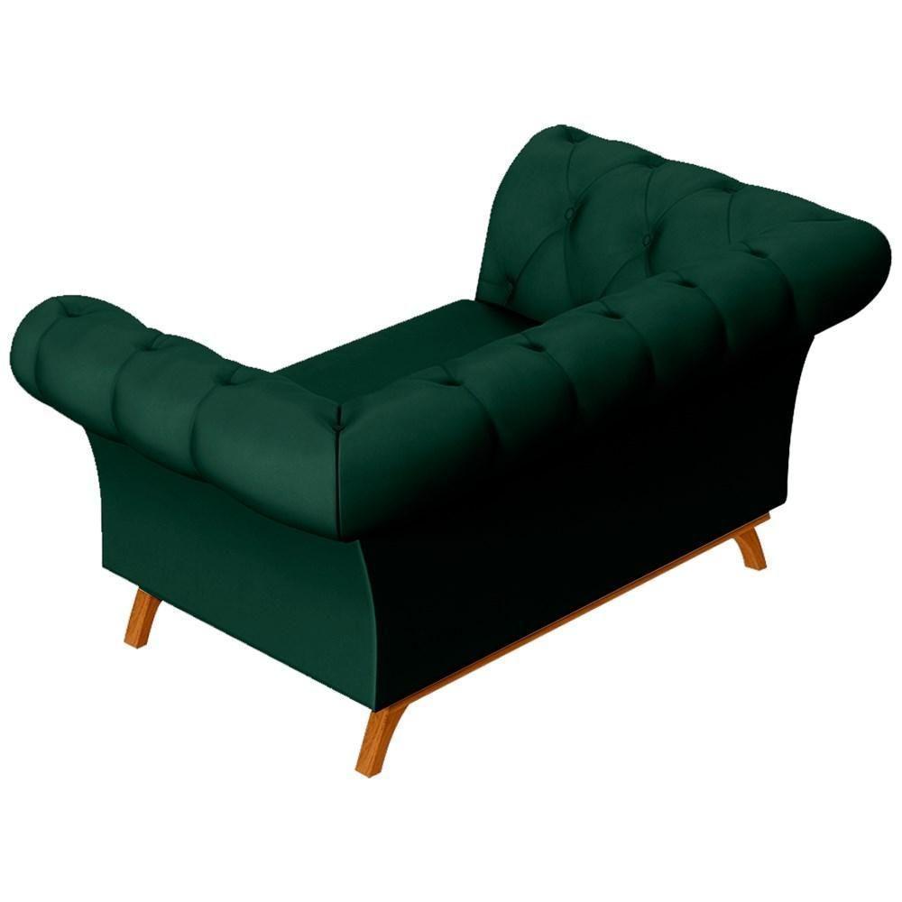 Sofá 150cm 2 Lugares Base Madeira Império C-303 Veludo Verde Musgo - Domi - 5