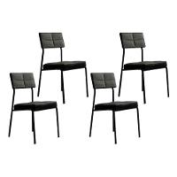 Cadeira Sala De Jantar Neo 1740 Kit 4 Uni Preto-grafite - Preto - Carraro - 1