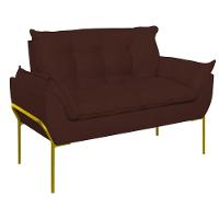Namoradeira 2 Lugares Reforçada 2 Lugares Dourada Balaqui Marrom