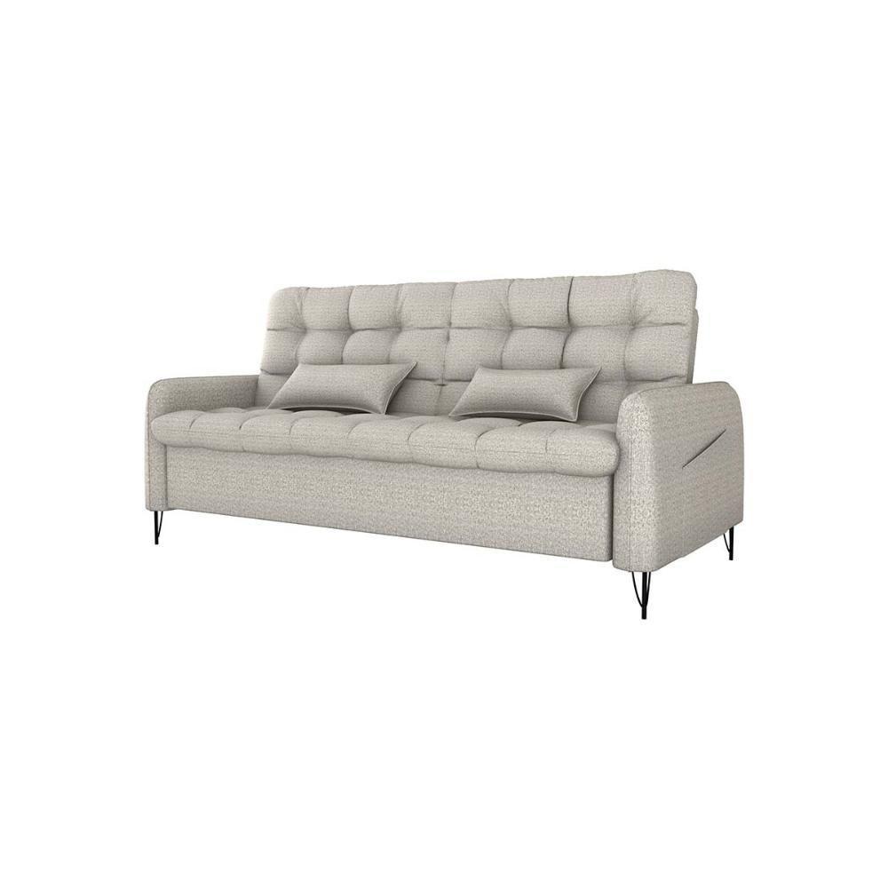 Sofá Cama Reclinável Com Almofadas 3 Lugares 200cm Pillar Linho Mileniun Palha Matrix Linho Mileniun Palha - 1