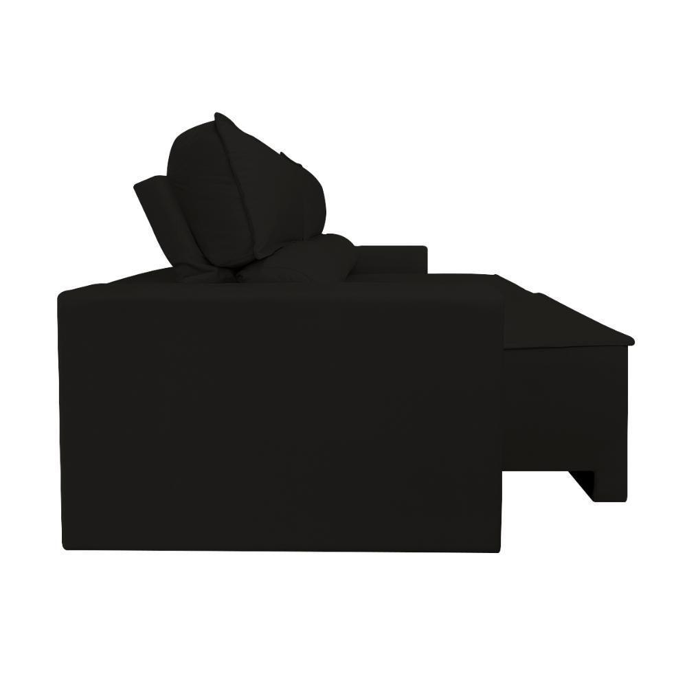 Sofá Reclinável Retrátil 2 Lugares Com Molas Balaqui Decor Preto - 8