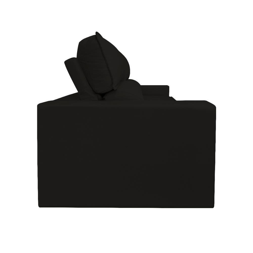 Sofá Reclinável Retrátil 2 Lugares Com Molas Balaqui Decor Preto - 9