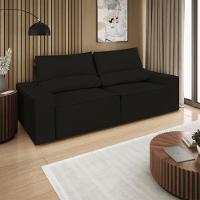 Sofá Reclinável Retrátil 2 Lugares Com Molas Balaqui Decor Preto - 2