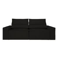 Sofá Reclinável Retrátil 2 Lugares Com Molas Balaqui Decor Preto - 5