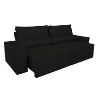 Sofá Reclinável Retrátil 2 Lugares Com Molas Balaqui Decor Preto - 6