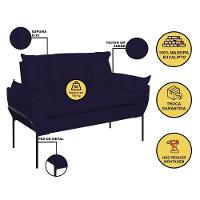 Namoradeira 2 Lugares Reforçada 2 Lugares Preto Balaqui Azul Marinho - 2