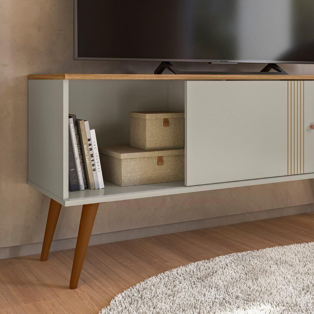 Rack Bancada Para Tv 55 Pol 136cm Romeo Off/nature Z49 - Mpozenato - 7