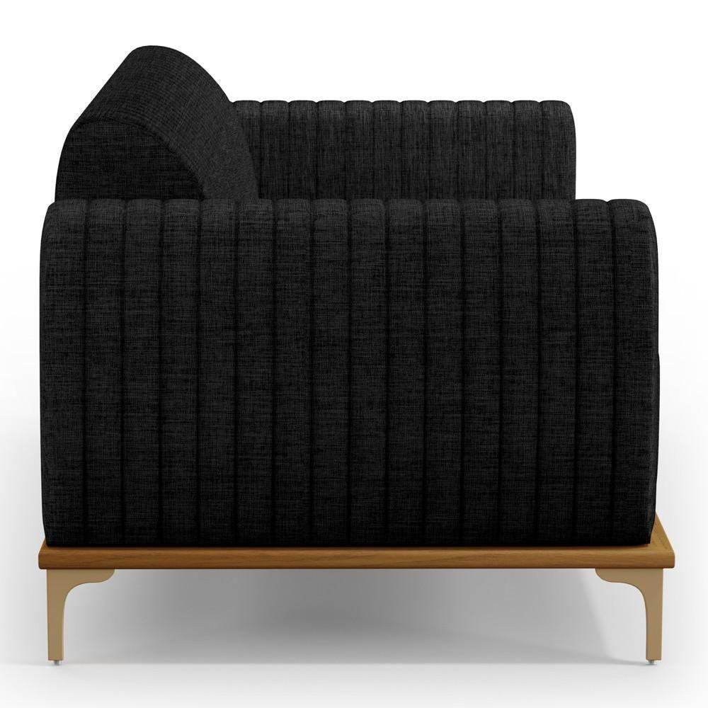 Sofá 150cm 2 Lugares Base Gold Molino D06 Linho D-465 Chumbo - Mpozenato - 6