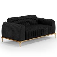 Sofá 150cm 2 Lugares Base Gold Molino D06 Linho D-465 Chumbo - Mpozenato - 1