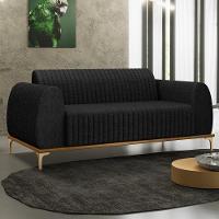 Sofá 150cm 2 Lugares Base Gold Molino D06 Linho D-465 Chumbo - Mpozenato - 2