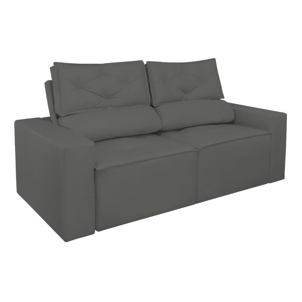 Sofá Reclinável Retrátil Luxo 2 Lugares C- Molas Balaqui Cinza - 7