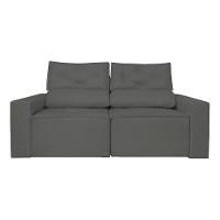 Sofá Reclinável Retrátil Luxo 2 Lugares C- Molas Balaqui Cinza - 5