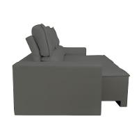 Sofá Reclinável Retrátil Luxo 2 Lugares C- Molas Balaqui Cinza - 8