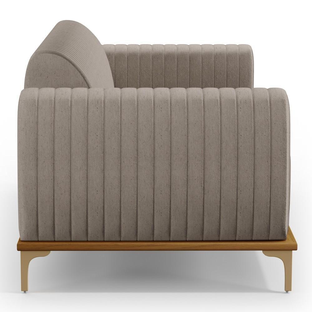 Sofá 150cm 2 Lugares Base Gold Molino D06 Linho C-370 Bege - Mpozenato - 6