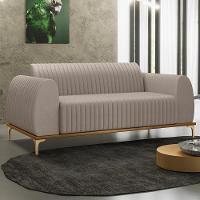 Sofá 150cm 2 Lugares Base Gold Molino D06 Linho C-370 Bege - Mpozenato - 2