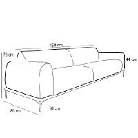 Sofá 150cm 2 Lugares Base Gold Molino D06 Linho C-370 Bege - Mpozenato